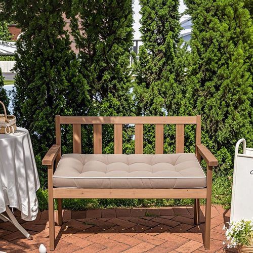 41-inch Outdoor Bench Cushion with Ties, Weather Resistant Thick Tufted Loveseat Seating Pad for Patio Porch Swing & Garden Furniture, 41" x 18" x 4"