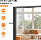 TRAHOME Full Length Floor Mirror 56"x15", Standing Mirror with Aluminum Frame, Large Body Mirror for Bedroom, Living Room and Bathroom, Black